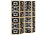 Room Divider 4 Panels Brown and Black Solid Wood Paulownia 358804