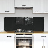 Kitchen Backsplash 2 pcs Black 70 x 50 cm Tempered Glass 3415543