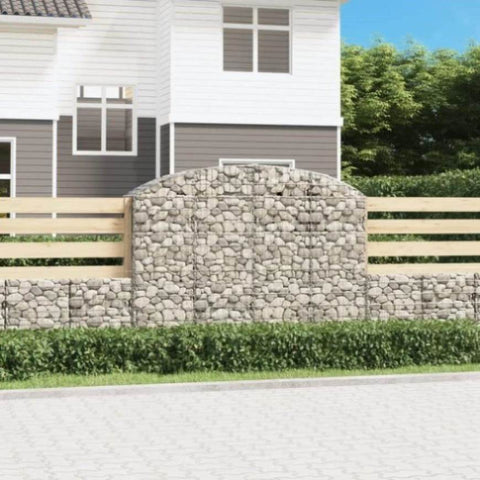 Arched Gabion Basket 200x50x140/160 cm Galvanised Iron 153477