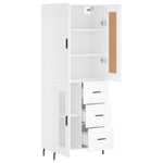 Highboard White 69.5x34x180 cm Engineered Wood 3199953