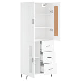 Highboard White 69.5x34x180 cm Engineered Wood 3199953