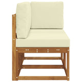 Outdoor Middle and Corner Sofa 2 Piece Natural and Cream 900469