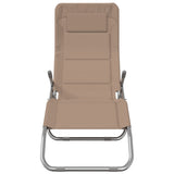 Folding Sun Loungers 2 pcs Taupe Textilene&Powder-coated Steel 360174