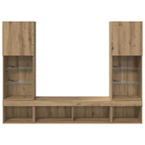TV Wall Units with LED 5 pcs Artisan Oak Engineered Wood 3402958