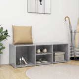 ZNTS Shoe Storage Bench Concrete Grey 105x35x35 cm Engineered Wood 804467