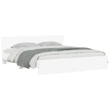 Bed Frame White Engineered wood, Plywood 200 x 200 cm for mattress 3207581