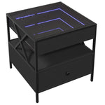 ZNTS Coffee Table with Infinity LED Black 50x50x51 cm 847712