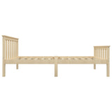 Bed Frame without Mattress Natural Solid Pinewood 100x200 cm 283221