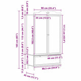 Wardrobe with Chalkboard White 90 x 45 x 165 cm Engineered Wood 42003034