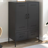 Highboard Black 68x39x101.5 cm Steel 843108