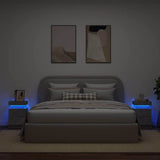 Bedside Cabinets with LED Lights 2 pcs Concrete Grey 35x39x55 cm 836756