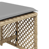 Garden Stools with Cushions 4 pcs Mix Beige 41x41x36 cm Poly Rattan 365054
