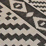 Outdoor Flatweave Rug 100x200 cm Black Stripes 340850