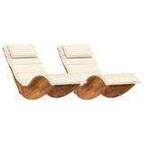 Sun Lounger 2 pcs Brown 60 x 154 x 74cm Solid Acacia wood 3329134