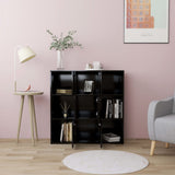 Book Cabinet Black 90x30x90 cm Engineered Wood 802931