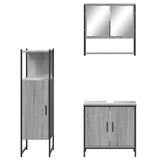 3 Piece Bathroom Furniture Set Grey Sonoma Engineered Wood 3214703
