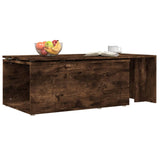 Coffee Table Smoked Oak 150x50x35 cm Engineered Wood 815468