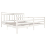 3100675 Bed Frame without Mattress White Solid Wood 200x200 cm