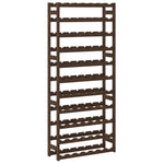 ZNTS Wine Rack for 77 Bottles Brown Solid Wood Pine 373394