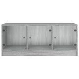 Coffee Table with Glass Doors Grey Sonoma 102x50x42 cm 836418