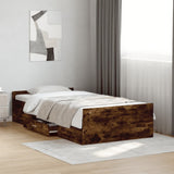 Bed Frame with Drawers without Mattress Smoked Oak 90x190 cm Single 3280346