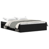 Bed Frame without Mattress Black Oak 160x200 cm Engineered Wood 3329334