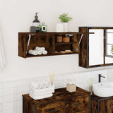 Bathroom Wall Cabinet Smoked Oak 80x25x30 cm Engineered Wood 860080