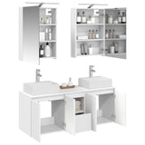Bathroom Cabinet Set 5 pcs White Engineered Wood 3406391