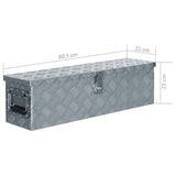 ZNTS Aluminium Box 80.5x22x22 cm Silver 142937