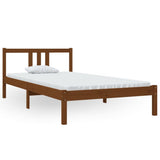 Bed Frame without Mattress Honey Brown Solid Wood 100x200 cm 814877