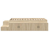 Storage Bed Frame with Storage Sonoma Oak 90 cm Engineered Wood 3335567