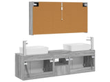 Bathroom Cabinet Set 4 pcs Grey Sonoma Engineered Wood 3406428