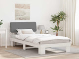 Bed Frame with Upholstered Headboard Light Grey 100 x 200 cm 877373