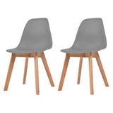 Dining Chairs 2 pcs Grey Plastic 244774