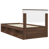 Bed Frame with Headboard Brown Oak 90 x 200 cm Solid Pine Wood 3410651