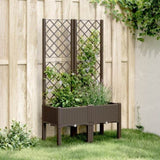 Garden Planter with Trellis Brown 80x40x142 cm PP 367925