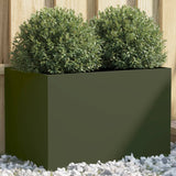 Planter Olive Green 62x40x39 cm Steel 841598