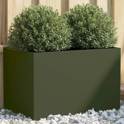 Planter Olive Green 62x40x39 cm Steel 841598