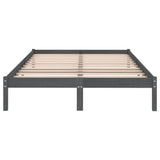 810039 Bed Frame without Mattress Grey Solid Wood 200x200 cm