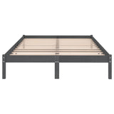 810039 Bed Frame without Mattress Grey Solid Wood 200x200 cm