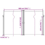 ZNTS Retractable Side Awning Terracotta 220x600 cm 4004678