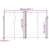 ZNTS Retractable Side Awning Terracotta 220x600 cm 4004678