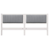 Upholstered Headboard White 180 cm Solid Pine Wood 879053