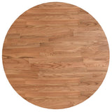 Round Table Top Light Brown 60x1.5 cm Treated Solid Wood Oak 342961