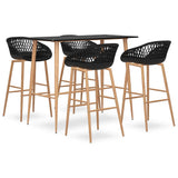 5 Piece Bar Set Black 3057462