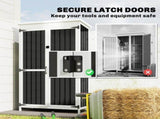 Outdoor Storage Cabinet with Removable Shelves, Garden Tool Shed with Asphalt Roof, White and Black T3398P552494