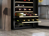 24 Bottle Wine Fridge, 65 Litre Capacity, 43cm Freestanding Wine Cooler Fridge with Glass Door, LED T3398P344474