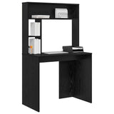 Desk with Shelf Black Oak 91 x 50 x 149 cm Engineered Wood 869259