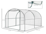 Walk-in Polytunnel Greenhouse with Roll-up Door Transparent Tunnel Greenhouse with Steel Frame and T3398P325355
