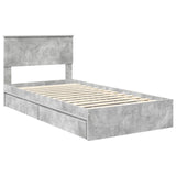 Storage Bed Concrete Grey 100 x 200 cm Engineered Wood 3410829